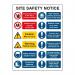This picture shows a large notice with red and white safety signs on a composite board. The notice is for a Spectrum Industrial Safety site, and is in Irish. It measures 600 x 800mm and is labeled as FMX.