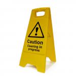 Caution Clean In Progress Heavy Duty A Board made from polypropylene and are printed on both sides. Size 620 x 300 x 450mm 