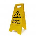 A group of Spectrum Industrial Danger Signs featuring the words Danger Men At Work can be seen in the photo. The signs are displayed on a Heavy Duty A Board that measures 620mm by 200mm. These durable industrial signs are designed to warn and caution individuals in hazardous work areas.