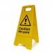 In this picture, a Spectrum Industrial Caution Sign featuring the words Caution Wet Paint can be seen on a Heavy Duty A Board. The vibrant colors and clear text make it easily noticeable and effective in warning people of potential wet paint on the premises. The durable board measures 620mm x 200mm, making it a reliable tool for safety and caution.