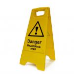 Danger Hazardous Area Heavy Duty A Board made from polypropylene and are printed on both sides. Size 620 x 300 x 450mm 