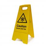 Caution Snow And Ice Heavy Duty A Board made from polypropylene and are printed on both sides. Size 620 x 300 x 450mm 