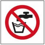 No Drinking Water Symbol&rsquo; Sign; Self-Adhesive Semi-Rigid PVC (100mm x 100mm)