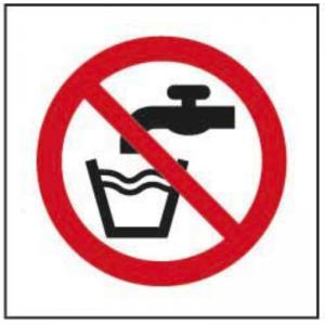 No Drinking Water Symbol’ Sign; Self-Adhesive Semi-Rigid PVC