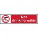 This image shows a collection of Spectrum Industrial Prohibited Signs made of 1.2mm thick Recyclable PP material. The signs feature the clear message Not Drinking Water and measure 200 x 50mm. These eye-catching signs serve as a reminder to avoid drinking water from this source.