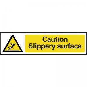 Caution Slippery surface - 1.2mm Recyclable PP 200 x 50mm 5111