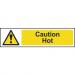 Self adhesive semi-rigid PVC Caution Hot Sign (200 x 50mm). Easy to fix; peel off the backing and apply to a clean and dry surface. 5115