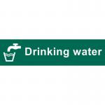 The image features Spectrum Industrial Food Prep Signs made of 1.2mm recyclable PP material. The signs display the label Drinking Water and measure 200 x 50mm. The vibrant spectrum of colors adds a pop of color to any kitchen or food prep area.