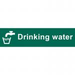 Drinking Water&rsquo; Sign; Self-Adhesive Semi-Rigid PVC (200mm x 50mm)