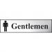 Self adhesive semi-rigid Gentlemen Sign in Polished Chrome Effect (200 x 50mm). Easy to fix; peel off the backing and apply. 6003C