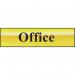 The Spectrum Industrial Room Signs Office Sign is sleek and professional in appearance. The polished gold effect adds a touch of elegance while the self-adhesive PVC makes it easy to mount on any surface. Measuring 200mm x 50mm, it is the perfect size for clearly labeling any office space.