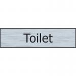 Toilet Sign, Stainless Steel Effect, Self-Adhesive PVC (200mm x 50mm) 6304