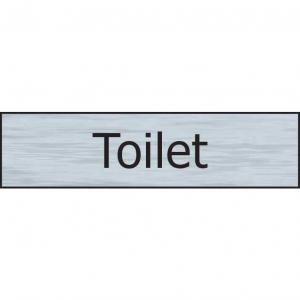 Image of Self adhesive semi-rigid Toilet Sign in Stainless Steel Effect 200 x
