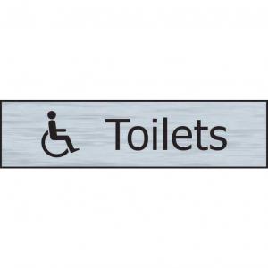 Image of Self adhesive semi-rigid Toilets with disabled symbol Sign in