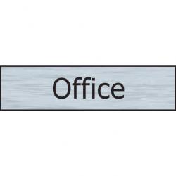 Cheap Stationery Supply of Self adhesive semi-rigid Office Sign in Stainless Steel Effect (200 x 50mm). Easy to fix; peel off the backing and apply. 6313 Office Statationery