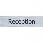 The Spectrum Industrial Room Signs Reception Sign is made of stainless steel effect and measures 200mm x 50mm. It can be easily attached with self-adhesive PVC and blends seamlessly into any room. The sleek design adds a modern touch to any space.