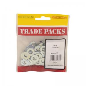 Flat Washers - ZP - M8 100 PK