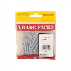 Pan Head Self Tapping Screws - ZP - 2” x 10 15 PK