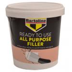 In the photo, you can see a 1kg tub of Bartoline Limited Tools ready mixed filler. The label indicates that it can be used for interior or exterior projects. The tub is labeled with the companys logo and product name. The filler appears to be a cream color and has a smooth texture. The tub also includes instructions for use and safety information. This product is ideal for filling holes and cracks in walls and ceilings.