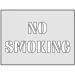 This industrial sign stencil features the words No Smoking in bold, black lettering against a white background. The stencil measures 190 x 300mm and is part of the Spectrum series.