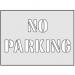 The Spectrum Industrial Sign Stencils No Parking Stencil looks like a rectangular stencil, measuring 190 x 300mm. It has a bold font and a clear message, making it easily visible when used for marking parking restrictions. The stencil is made of durable material and has a clean, professional finish.