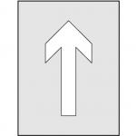 This picture shows a Spectrum Industrial Sign Stencil with an arrow symbol measuring 190 x 300mm. The stencil is made of durable material and features clear and precise lines, perfect for creating professional and accurate signage.