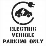 EV parking only symbol stencil (1m x 1m)