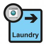 Assisted Living Sign: Laundry arrow right - SA FMX (305 x 310mm) ALS014