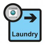 Assisted Living Sign: Laundry arrow right - S/A FMX (305 x 310mm)
