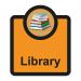 The photo captures a vibrant sign for an assisted living facilitys library, featuring the words Library in bold letters. The industrial design, measuring 266 x 310mm, exudes a professional and modern look. The vibrant spectrum colors add a touch of warmth to the room.