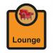 The image shows a Spectrum Industrial Room Signs Assisted Living Sign for a Lounge, with the label SA FMX. The sign is 266 x 310mm in size and has the code ALS063. It features clear and bold lettering on a white background, making it easy to read and navigate. The sign has a modern and professional design that would be suitable for an assisted living facility.