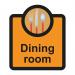 The Spectrum Industrial Room Signs Assisted Living Sign features a sleek design with clearly visible white lettering on a blue background. The sign reads Dining Room - SA FMX and measures 266 x 310mm. Perfect for assisted living facilities.