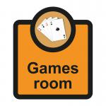 Assisted Living Sign: Games Room - S/A FMX (266 x 310mm)