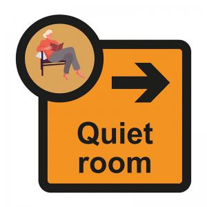 Image of Assisted Living Sign Quiet Room arrow right - SA FMX 305 x 310mm