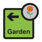 Assisted Living Sign: Garden arrow left - S/A FMX (305 x 310mm)