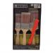 This image features a 5pc Craftsman Pro Brush Set with Comb BH207P from Centurion Europe Limited Tools. The set includes a variety of brushes, each with a different size and shape, perfect for all your crafting needs. The bristles are soft and durable, making them suitable for a range of materials. The set comes neatly packaged in a plastic case for easy storage and organization. The black handles are comfortable to hold and provide a sturdy grip for precise application.