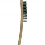 This photo shows a steel bristle wire brush manufactured by Centurion Europe Limited. The tool features 4 rows of sturdy bristles and a comfortable handle, making it perfect for tackling tough cleaning tasks.