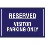 The Spectrum Industrial Safety Signs Educational Sign features a bold and clear design, with white text on a blue background. The phrase Reserved Visitor parking only is prominently displayed, with the additional text PP in smaller font. The sign measures 400 x 300mm and is perfect for educational settings.
