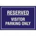 The Spectrum Industrial Safety Signs Educational Sign features a bold and clear design, with white text on a blue background. The phrase Reserved Visitor parking only is prominently displayed, with the additional text PP in smaller font. The sign measures 400 x 300mm and is perfect for educational settings.