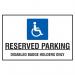 This photograph captures a Spectrum Industrial Safety Signs Educational Sign. It features reserved parking for disabled badge holders only, printed on a 400mm x 300mm PP board. The sign is clear and easy to read, with bold lettering and symbols to convey its message effectively.