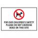The Spectrum Industrial Safety Signs Educational Sign is a visible and informative warning to parents and caregivers. This PP (400 x 300mm) sign displays the message For our childrens safety, please do not exercise dogs on this site. Its educational purpose helps promote a safer environment for children.