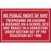 The photograph shows a Spectrum Industrial Safety Signs Educational Sign with the text No public right of way Trespassing or causing a nuisance on a school site on a white background. The sign is rectangular in shape and measures 400 x 300mm. The colors are bold and eye-catching, making it easily visible. This sign is perfect for educational institutions to clearly communicate rules and regulations to visitors.