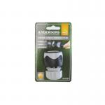 The photograph features a Centurion Europe Limited Garden Maintenance Andersons Pro Hose Connector without Shut Off GA322P. It shows a durable, high-quality hose connector with a sleek silver finish and a secure attachment mechanism. The product is compact and easy to handle, making it perfect for all your outdoor watering needs.