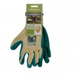 In the photo, a pair of Andersons Garden Maintenance Centurion Mens Crinkle Finished Gloves GW006 can be seen. The gloves have a crinkled texture and are made for working in gardens. The design is simple, with a solid color and minimal branding. The gloves appear to be well-made and durable.