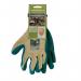 In the photo, a pair of Andersons Garden Maintenance Centurion Mens Crinkle Finished Gloves GW006 can be seen. The gloves have a crinkled texture and are made for working in gardens. The design is simple, with a solid color and minimal branding. The gloves appear to be well-made and durable.