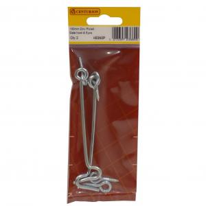 100mm 4in ZP Gate Hook & Eyes Pack of 2 HE262P