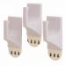 The image shows a pack of three square removable hook fasteners from Woolbro Distribution Ltd. The fasteners are made of hook and loop material, with a shiny silver finish.