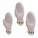 This photograph shows a selection of Woolbro Distribution Ltd Hook and Loop Fasteners with removable hooks in round shapes. These fasteners have a reflective silver finish and come in a set of 3.