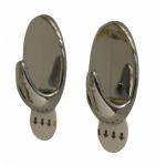 This picture shows two chrome fasteners from Woolbro Distribution Ltd, with hook and loop design. The hooks are removable and the product is labeled as SAAO.