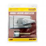 Silver Standard Double Locking Nightlatch Chromed Cylinder  HK70P